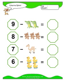 Çıkarma İşlemi Çalışma Sayfaları
